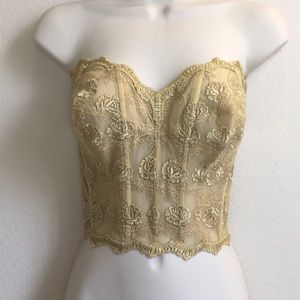 Victoria’s Secret Gold Embroidered Bustier 34D
